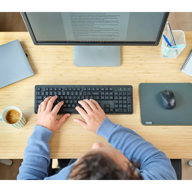 Trust Ody II πληκτρολόγιο και ποντίκι γραφείου RF Wireless AZERTY βελγικό μαύρο
