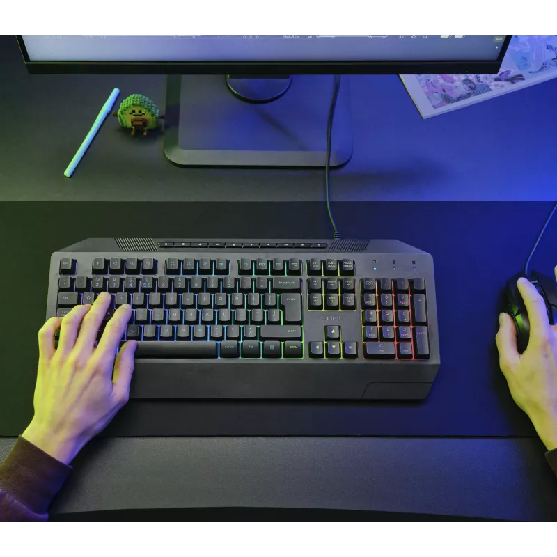 Trust GXT 836 Evocx Πληκτρολόγιο Gaming USB AZERTY Βελγικό Μαύρο