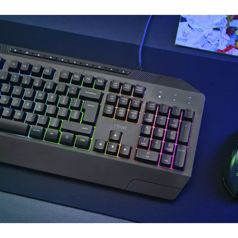 Trust GXT 836 Evocx Πληκτρολόγιο Gaming USB AZERTY Βελγικό Μαύρο