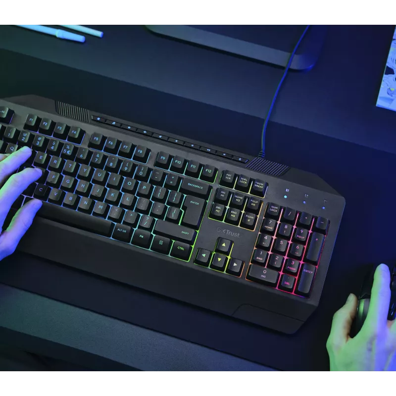 Trust GXT 836 Evocx Πληκτρολόγιο Gaming USB AZERTY Βελγικό Μαύρο