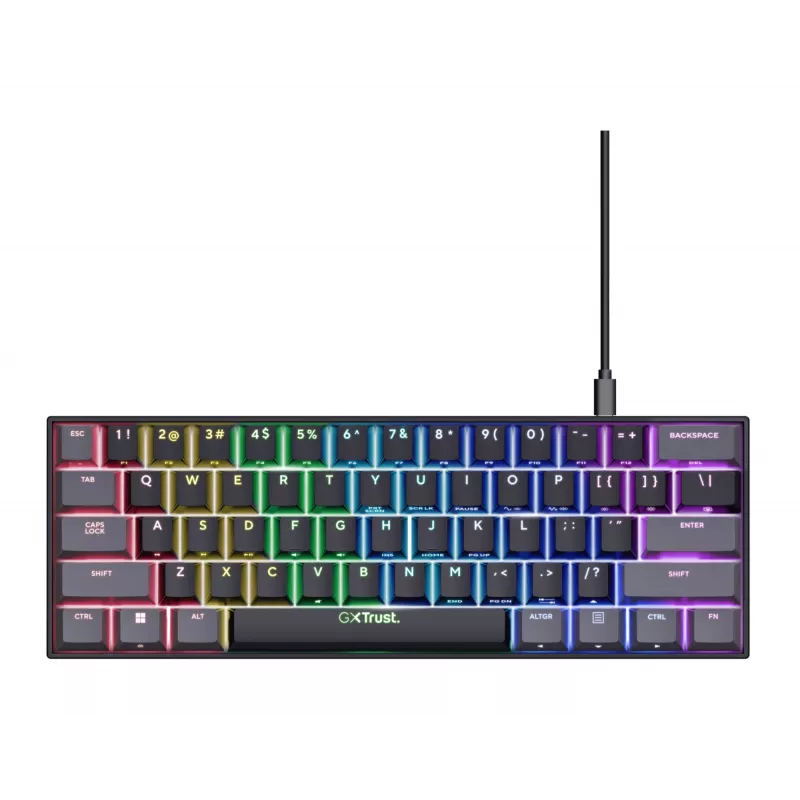 Trust GXT 867 Acira Πληκτρολόγιο Gaming USB AZERTY Βελγικό Μαύρο, Γκρι