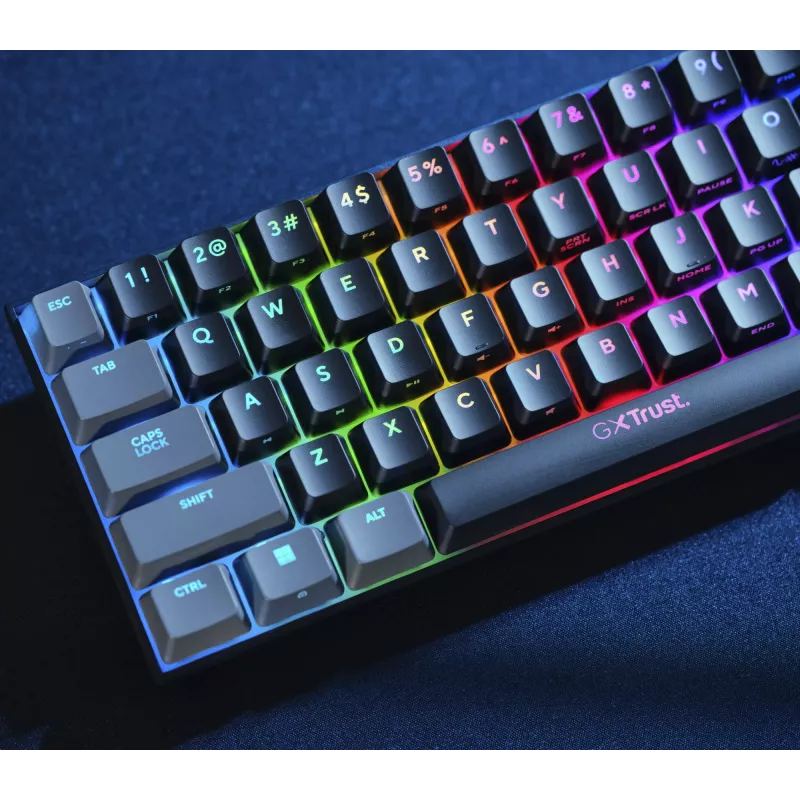 Trust GXT 867 Acira Πληκτρολόγιο Gaming USB AZERTY Βελγικό Μαύρο, Γκρι