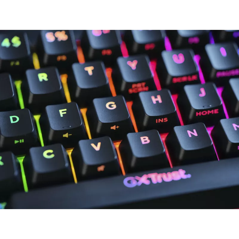 Trust GXT 867 Acira Πληκτρολόγιο Gaming USB AZERTY Βελγικό Μαύρο, Γκρι