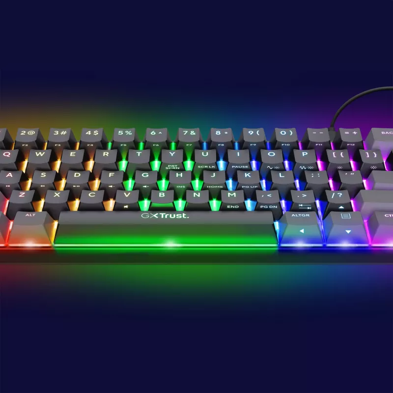 Trust GXT 867 Acira Πληκτρολόγιο Gaming USB AZERTY Βελγικό Μαύρο, Γκρι