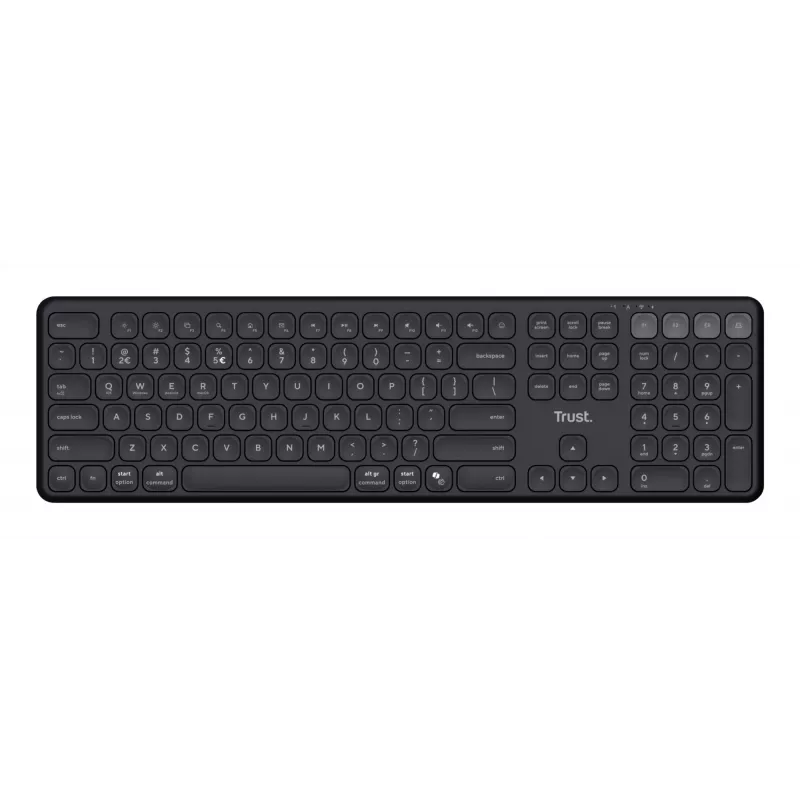 Trust Vaiya Πληκτρολόγιο Universal USB + RF Wireless + Bluetooth AZERTY Βελγικό Μαύρο