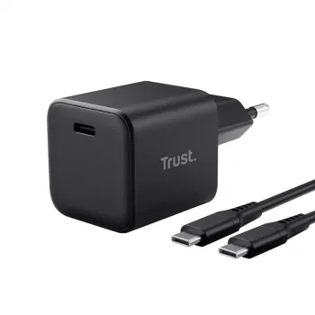 Φορτιστής TRUST Maxo Ultra-μικρό 65W GaN USB-C Μαύρο με καλώδιο 2m