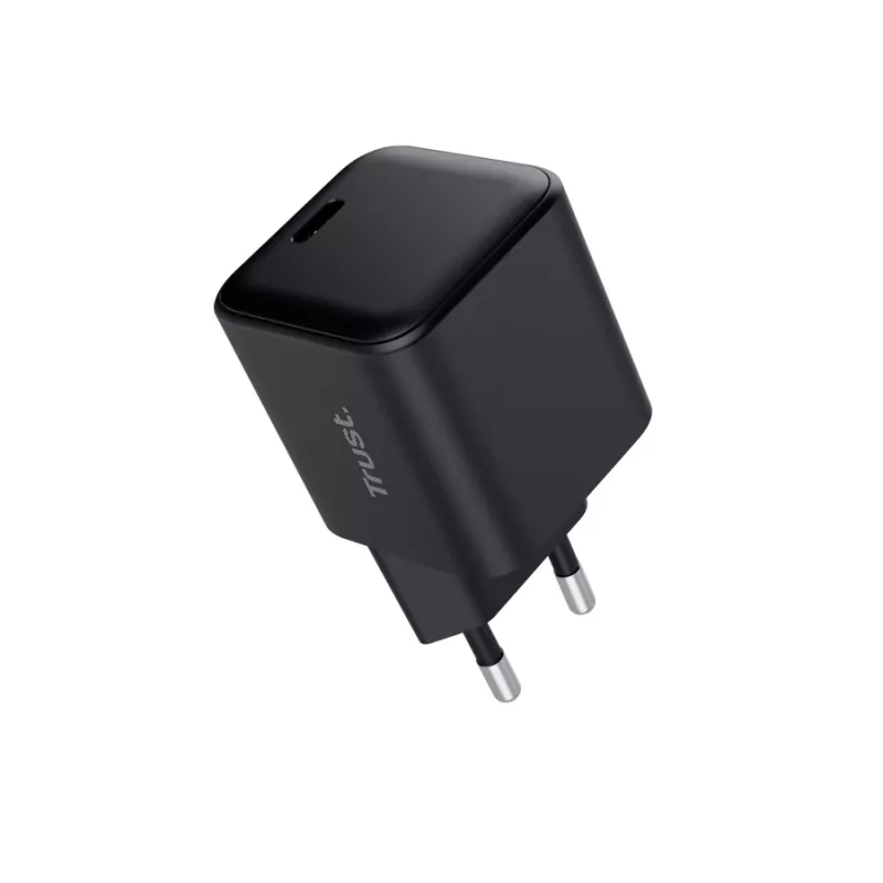 Φορτιστής TRUST Maxo Ultra-μικρό 65W GaN USB-C Μαύρο με καλώδιο 2m
