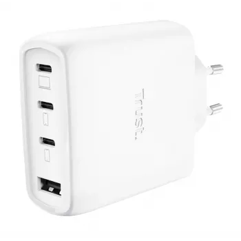 TRUST Maxo 65W Φορτιστής ταχείας φόρτισης AC εσωτερικού χώρου, 3x USB-C, max. 20 V, καλώδιο 2 m, λευκό