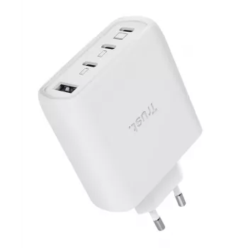 TRUST Maxo 65W Φορτιστής ταχείας φόρτισης AC εσωτερικού χώρου, 3x USB-C, max. 20 V, καλώδιο 2 m, λευκό