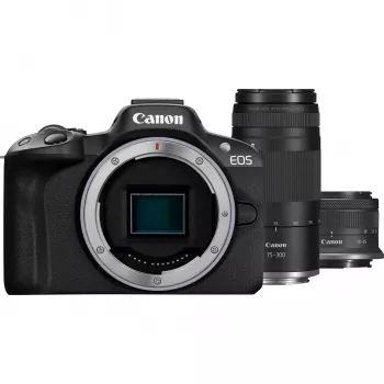 Canon EOS R50 κιτ συστήματος φωτογραφικής μηχανής με φακούς RF-S 18-45mm και RF 75-300mm