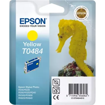 Epson Seahorse ατομική συσκευασία Κίτρινο T0484, Κίτρινο, μελάνι με χρωστική, 1 τεμ.
