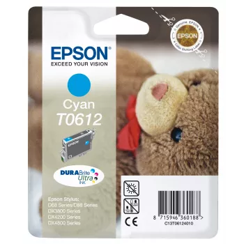 Epson Teddybear ατομική συσκευασία Cyan T0612 DURABrite Ultra μελάνι, Cyan, 8 ml, 1 τεμ.