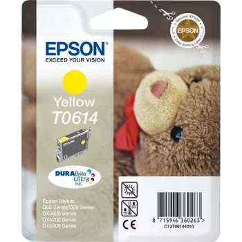Epson Teddybear ατομική συσκευασία Κίτρινο T0614 DURABrite Ultra μελάνι, Κίτρινο, μελάνι με χρωστική, 8 ml, 1 τεμ.