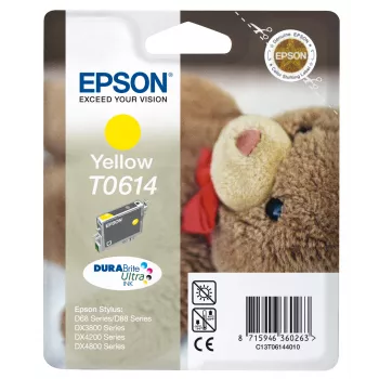 Epson Teddybear ατομική συσκευασία Κίτρινο T0614 DURABrite Ultra μελάνι, Κίτρινο, μελάνι με χρωστική, 8 ml, 1 τεμ.