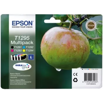 Epson Apple πολυσυσκευασία 4 χρωμάτων T1295 DURABrite Ultra μελάνη, μαύρο, κυανό, ματζέντα, κίτρινο, 1 τεμ., πολυσυσκευασία