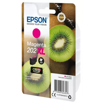 Epson Kiwi μεμονωμένη συσκευασία ματζέντα 202XL Claria Premium μελάνι, υψηλή (XL) απόδοση, ματζέντα, μελάνι pigment, 8,5 ml, 1 τεμ., 650 σελίδες