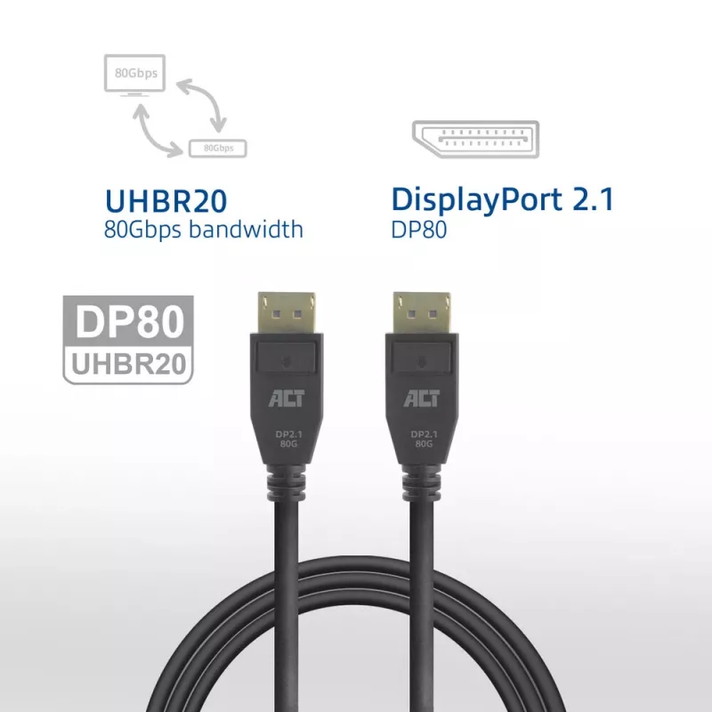ACT AK4081 καλώδιο DisplayPort 1 m μαύρο
