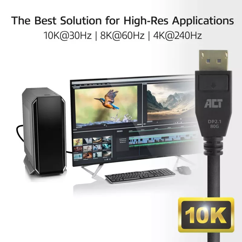 ACT AK4083 καλώδιο DisplayPort 3 m μαύρο