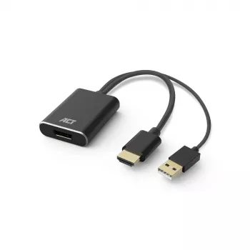 ACT AC7536 προσαρμογέας καλωδίου βίντεο 0,24 m HDMI + USB DisplayPort μαύρο