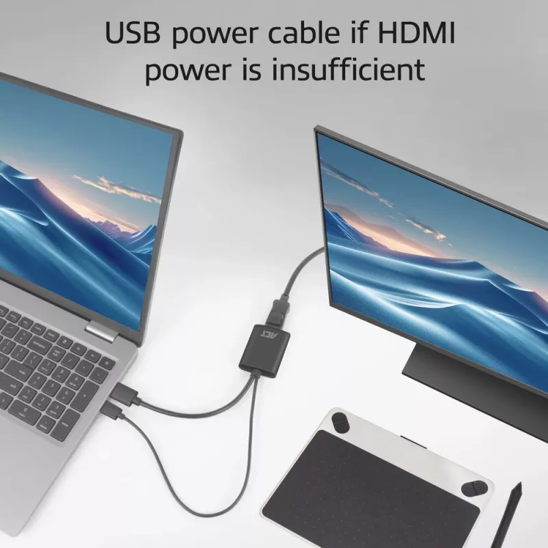 ACT AC7536 προσαρμογέας καλωδίου βίντεο 0,24 m HDMI + USB DisplayPort μαύρο