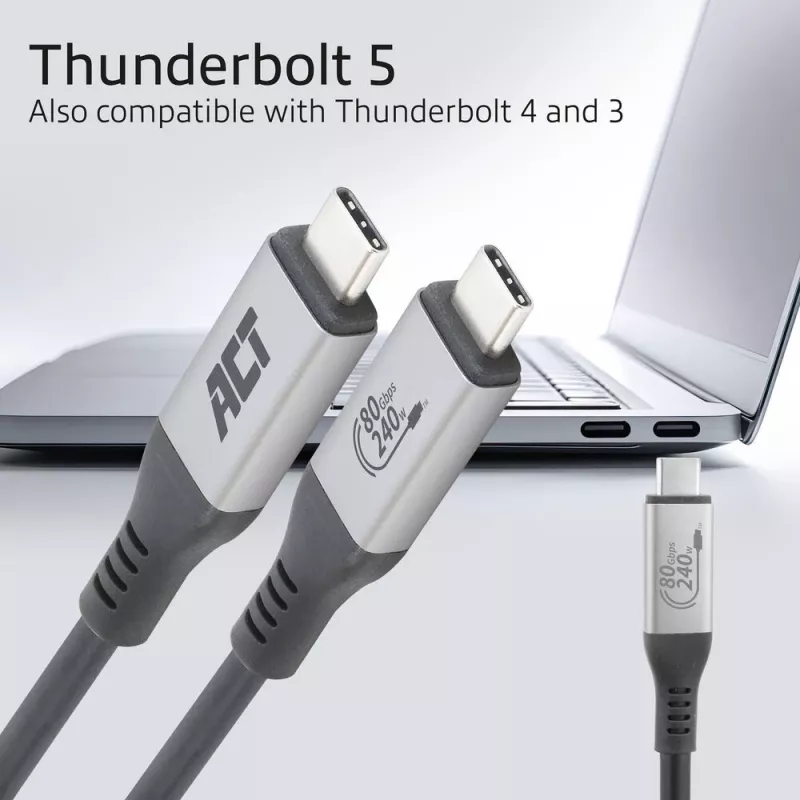 ACT καλώδιο USB4 80Gbps Thunderbolt 5 240W USB Type-C, πιστοποιημένο USB-IF, 1,5 μέτρα