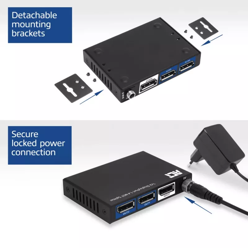 ACT διαχωριστής DisplayPort 1.4 MST 1x2