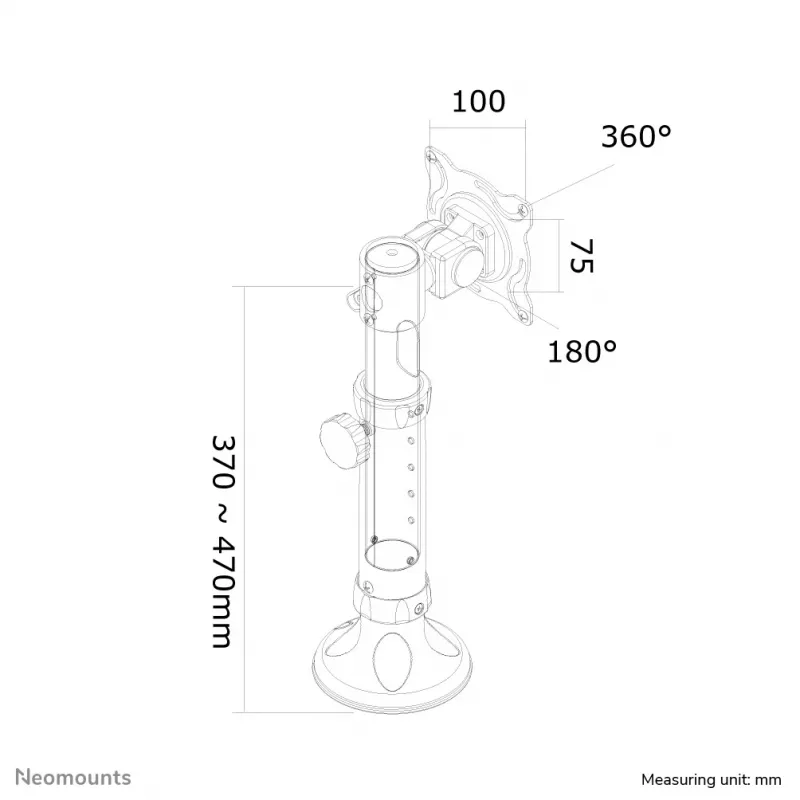 Neomounts FPMA-D025SILVER Βάση οθόνης 10–30 ιντσών – με δυνατότητα κλίσης