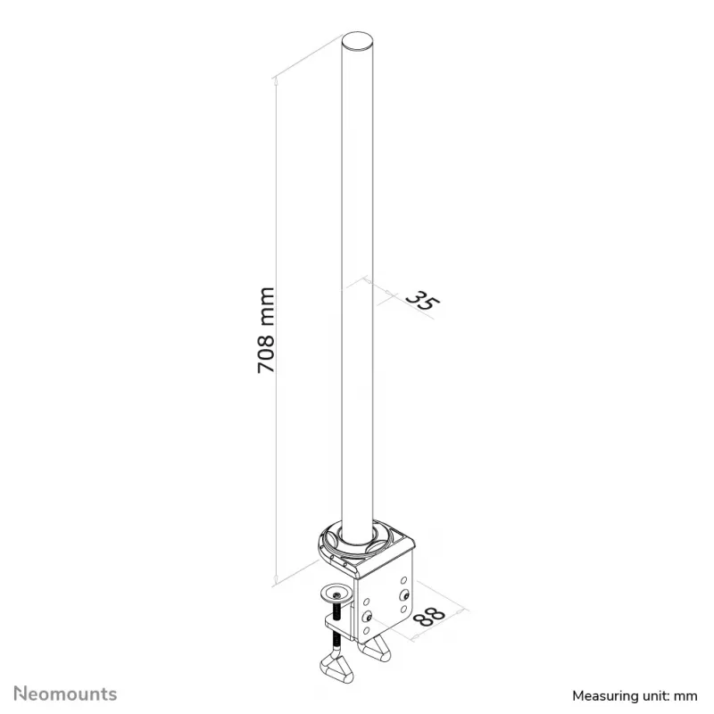 Neomounts FPMA-D935POLE Ράβδος επέκτασης για βραχίονα οθόνης - ύψος 70 cm