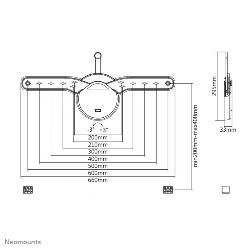 Neomounts OLED-W600Μαύρο Βάση τοίχου TV 32-70 ιντσών – σταθερή