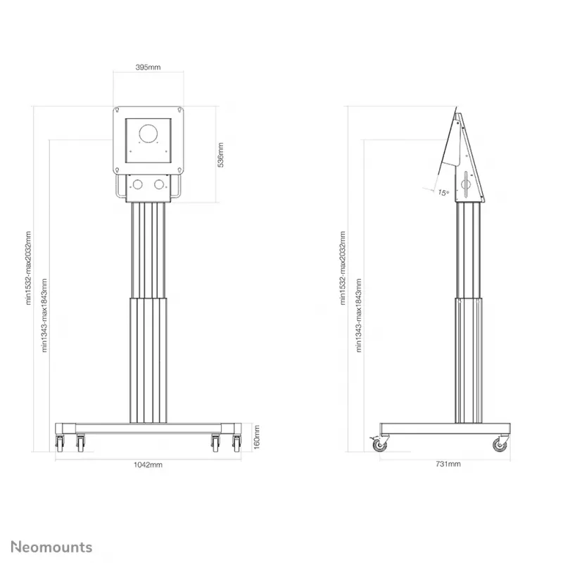Neomounts NM-HUB2LIFTSILVER Βάση TV έως 50 ιντσών - μοτοριζόμενη