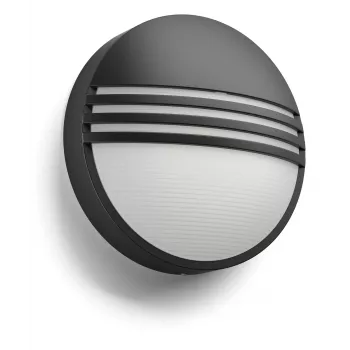 Εξωτερικό φωτιστικό τοίχου Philips myGarden 172963016 LED 6W, μη αντικαταστάσιμος λαμπτήρας, μαύρο/λευκό, θήκη ρητίνης, 214×78 mm