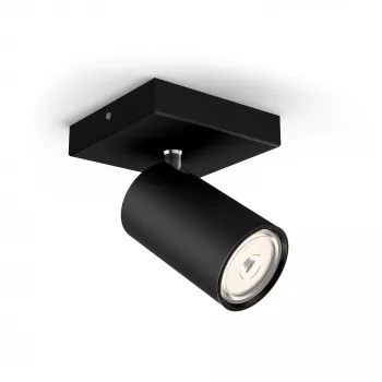Philips myLiving Kosipo φωτιστικό οροφής/τοίχου, επιτοίχιο φωτιστικό, GU10, 1 λαμπτήρας, LED, 220-240 V, μαύρο