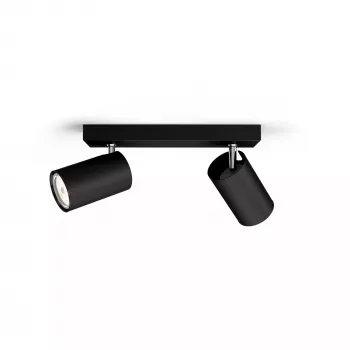 Φωτιστικό οροφής/τοίχου Signify Philips myLiving Kosipo 2x GU10 LED 220-240V IP20 μαύρο
