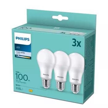 Philips λαμπτήρας LED E27 συσκευασία 3 τεμ., ισοδύναμο 100 W, 4000 K