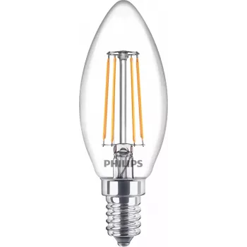 Philips LED Filament κερί λαμπτήρας E14 συσκευασία 4 τεμ., 4,3 W (ισοδύναμο 40 W), 2700 K