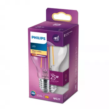 Philips λαμπτήρας LED θερμό λευκό 2700 K 2,2 W E27 E