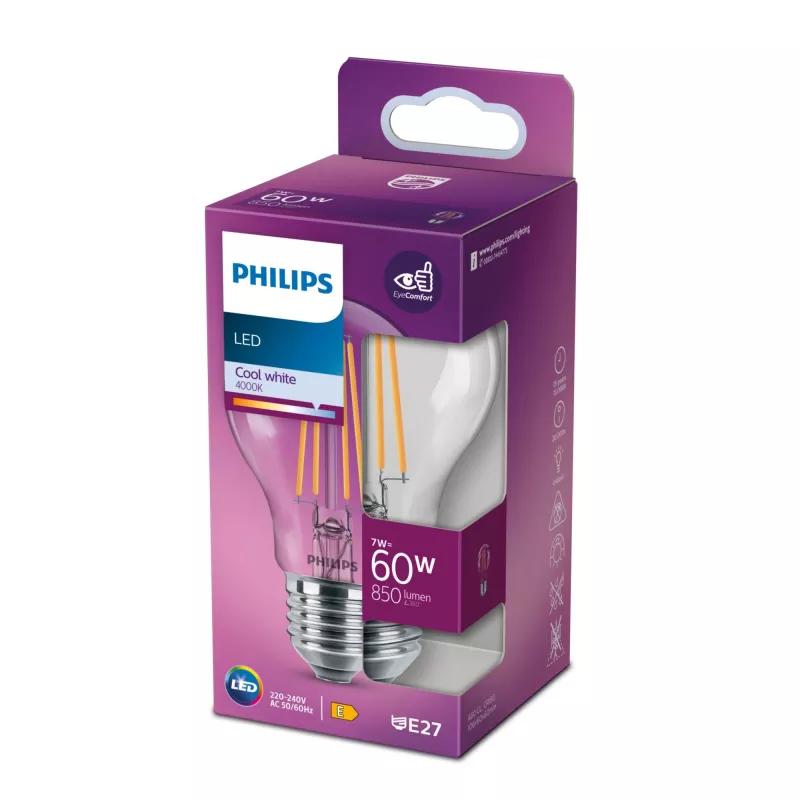 Philips LED-λάμπα ουδέτερο λευκό 4000 K 7 W E27 E