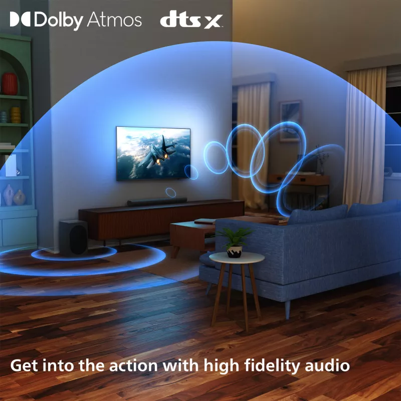 Ηχόμπαρα Philips TAB6100/10 2.1 κανάλια 80 W RMS Dolby Atmos