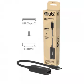 USB-C σε HDMI 2.1 Adapter Club 3D CAC-2505 — 8K@60Hz, USB Type-C σε HDMI + USB, 0,12 m