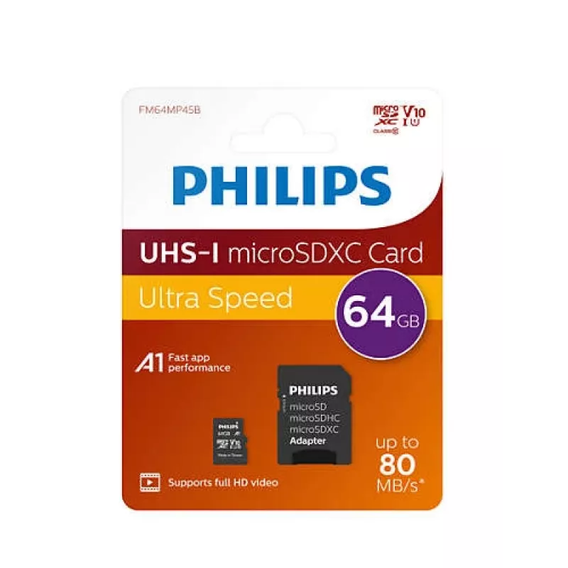 Philips FM64MP45B/00 κάρτα μνήμης 64 GB MicroSDXC UHS-I Class 10