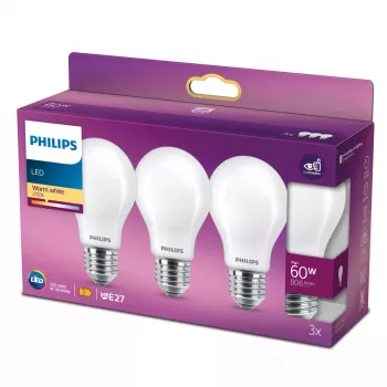 Philips LED-λάμπα θερμό λευκό 2700 K 7 W E27 E