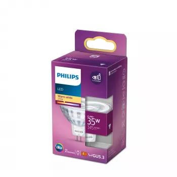 LED-λαμπτήρας Philips Spot MR16 GU5.3 4,4W (345 lm) 2700K θερμό λευκό, CRI 80, γωνία δέσμης 36°