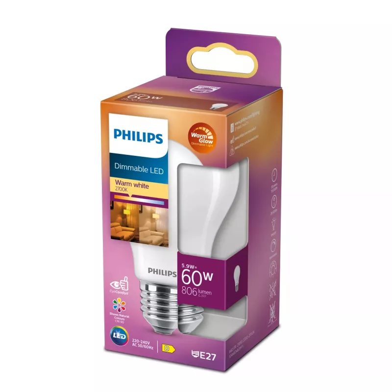 LED λάμπα Philips Warm Glow E27 806 lm dimmable CRI 90