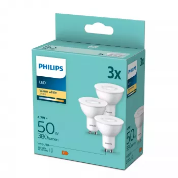 Philips Spot 50W PAR16 GU10 x3 4,7W θερμό λευκό 380lm 15000h