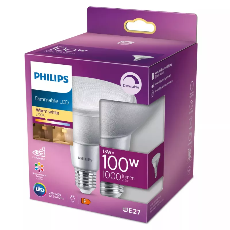 Philips Reflector 100W PAR38 E27, 13 W, 100 W, E27, 1000 lm, 25000 h, θερμό λευκό