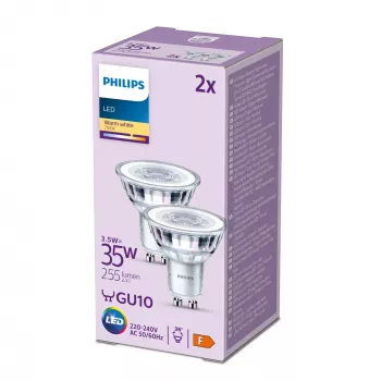 Philips Spot 35W PAR16 GU10 x2, 3,5 W, 35 W, GU10, 255 lm, 15000 h, Θερμό λευκό
