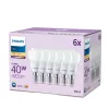 Philips Κερί 40W P45 E14 x6, 4,9 W, 40 W, E14, 470 lm, 15000 h, Θερμό λευκό