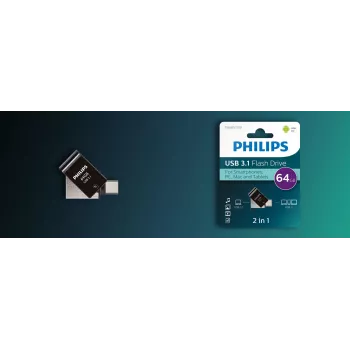 Philips FM64DC152B/00 USB Stick 64 GB USB Type-C 3.2 Gen 1 (3.1 Gen 1) Μαύρο