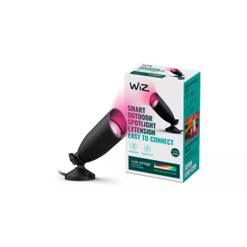 Έξυπνο φωτιστικό τοίχου Signify WiZ Ground Spot Extension — μαύρο, LED, 12 V, 74×202×3000 mm
