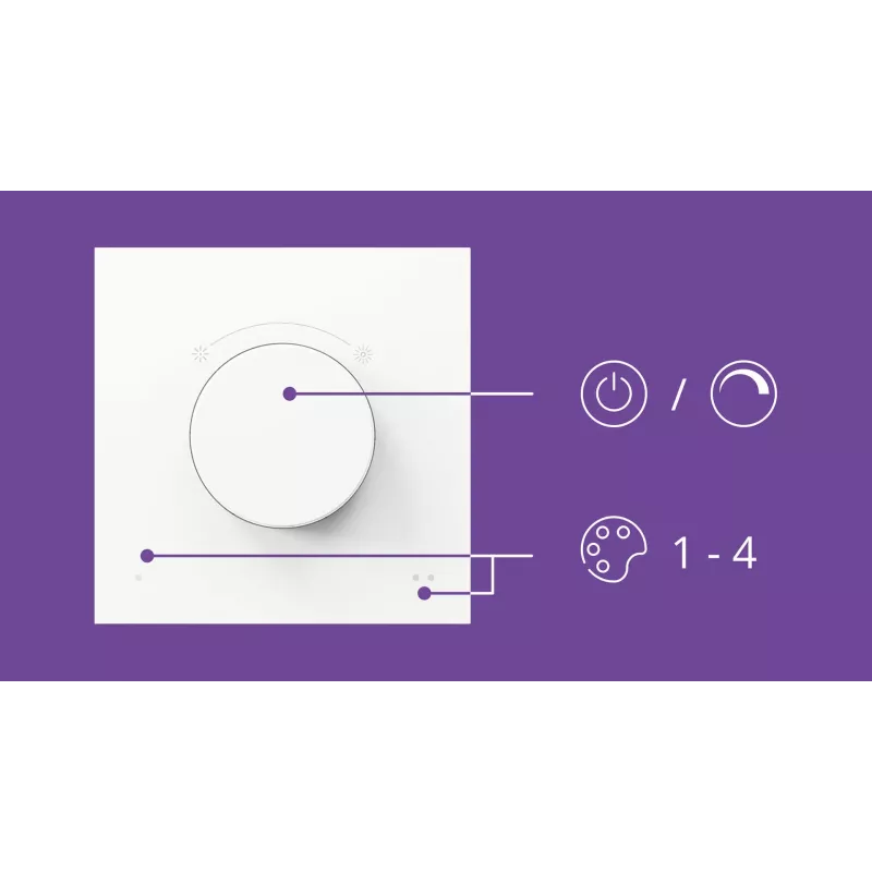 WiZ Smart Dial Switch Philips Ασύρματο Wi-Fi Λευκό Μπαταρία 5V
